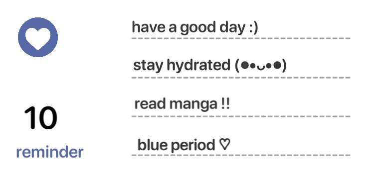 blue reminder