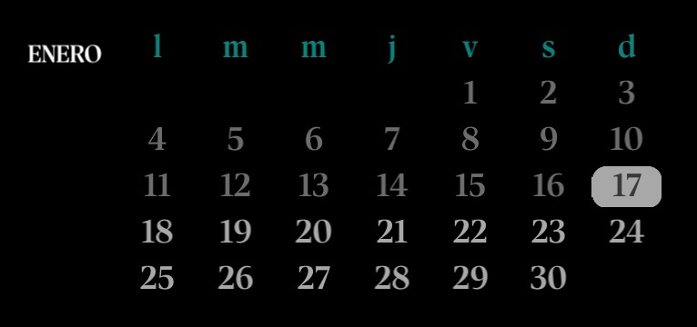 minimal calendar