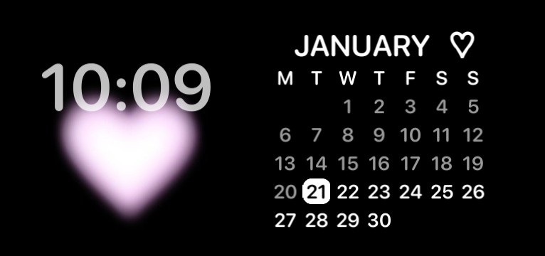 pink heart calendar in black Copy