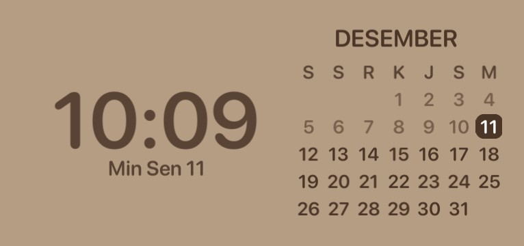 Brown aesthetic time widget Copy