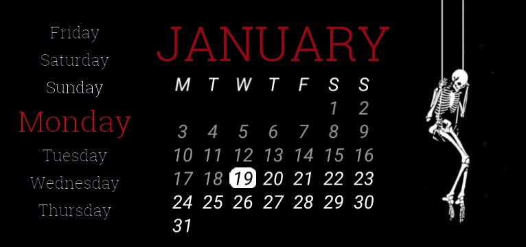skeleton calendar
