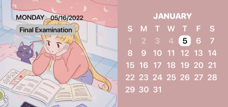 pink calendar 