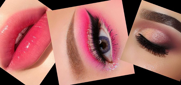 eye lips collage