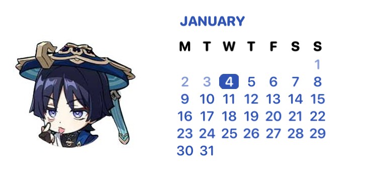 genshin impact wanderer calendar 