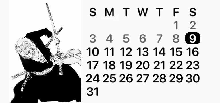 zoro calender