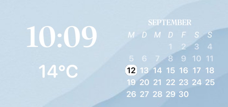 Calendar clock and weather / light blue