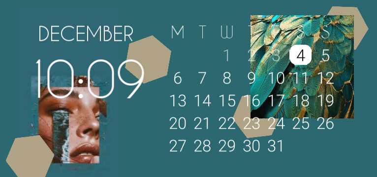 Teal and Gold Calendar 