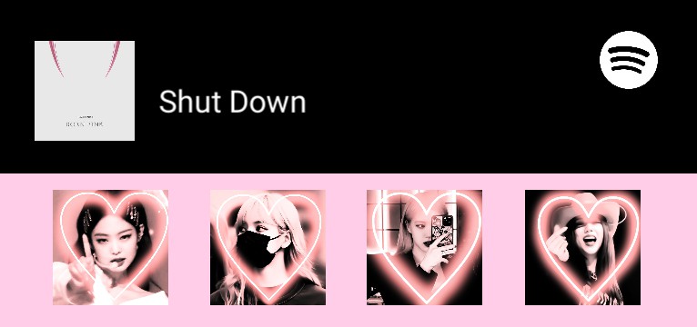 Spotify widget black pink