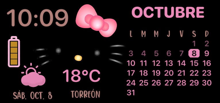 reloj y calendario de hello kitty 