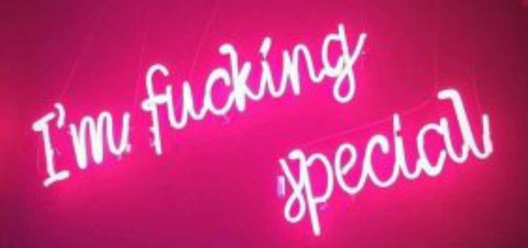 pink neon quote