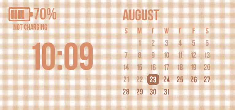 Brown Aesthetic Time Calendar Widget