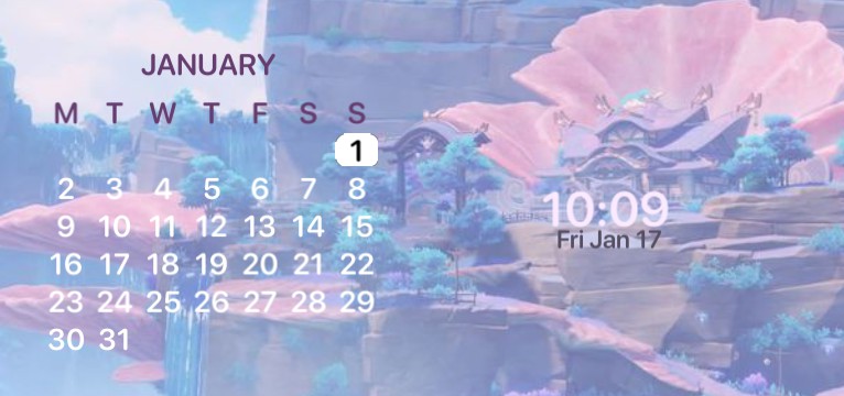 Kokomi themed calendar Copy