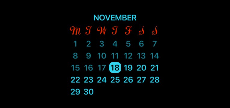 calendar red and blue