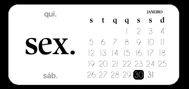 Simple Calendar Black&White