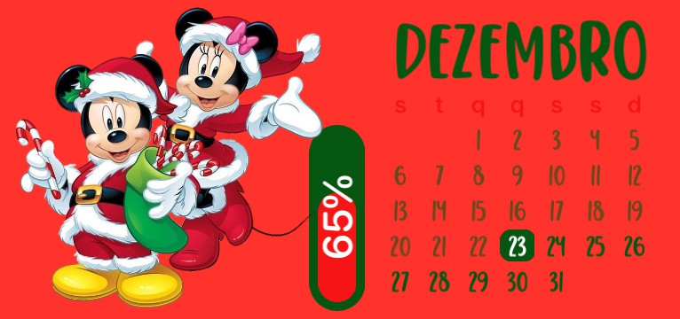 Calendario Natal Mickey e Minnie 