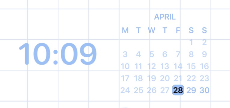 blue clock and date 