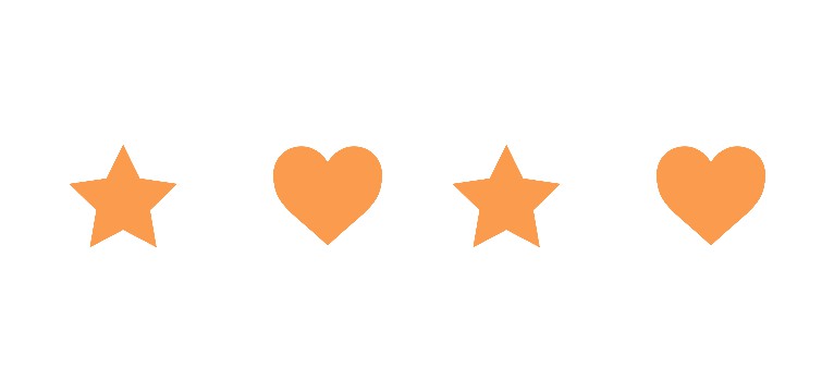 orange homestuck hearts