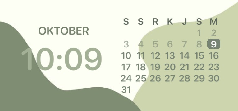 aesthetic green calendar 