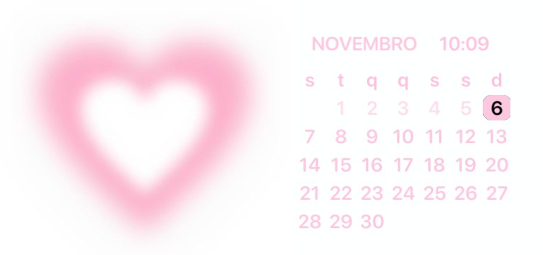 pink heart calendar