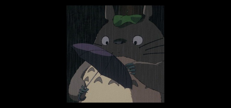 Totoro and rain