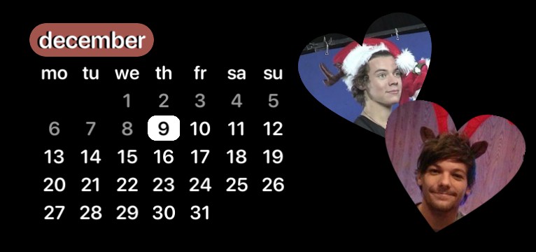 monthly calendar  xmas edition