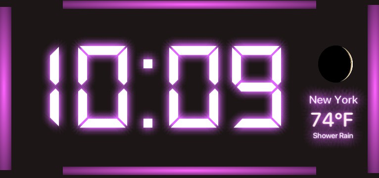 Digital Clock-Neon Pink