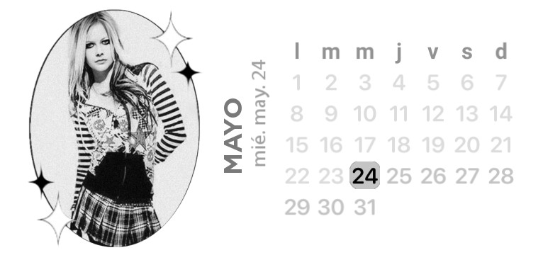 Calendar widget Avril Lavigne