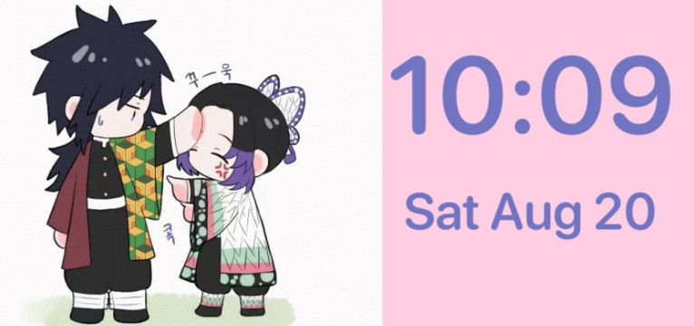 Giyu and Shinobu Clock and Date