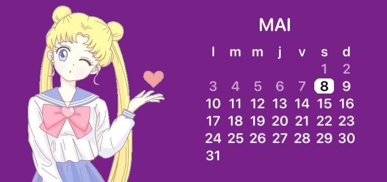 calandier sailor moon
