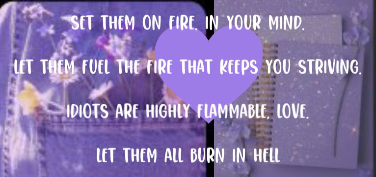 Purple / lilac book quote
