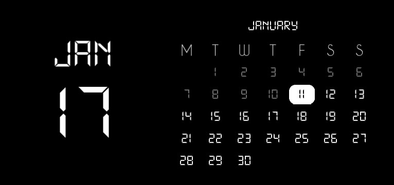 Black and white calendar