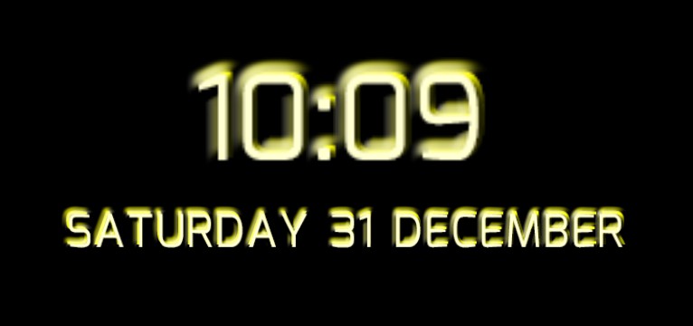 medium time and date neon yellow