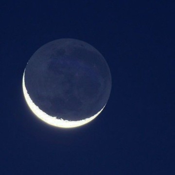blue sky and moon