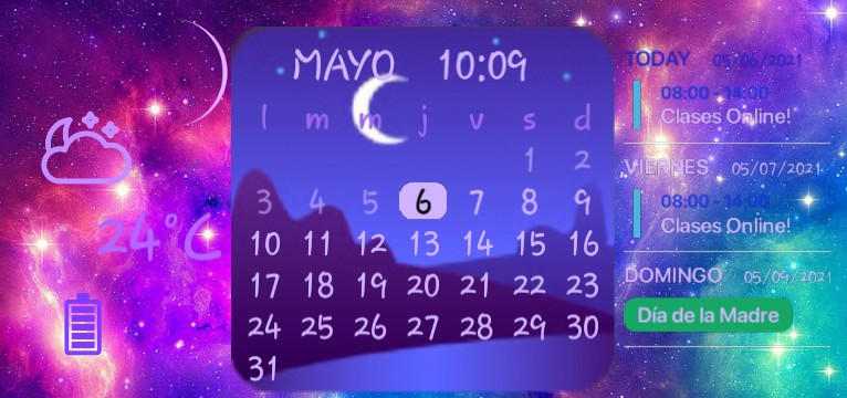 Space Purple Widget Beautiful