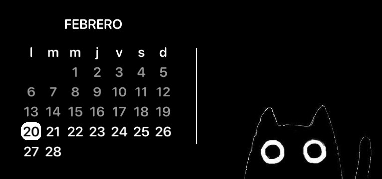 Cat black calendar