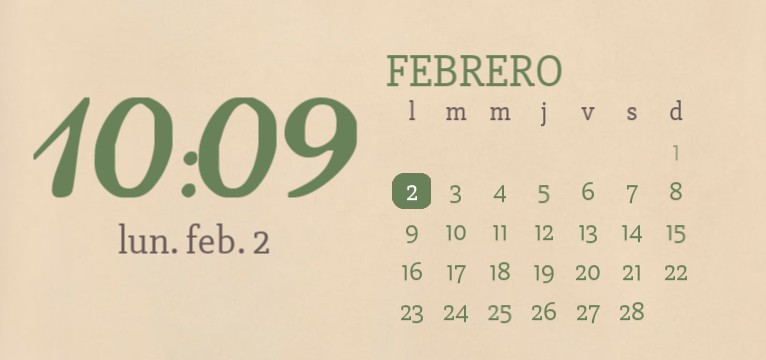 aesthetic calendario verde