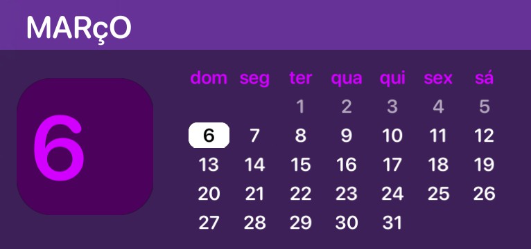 calendario roxo