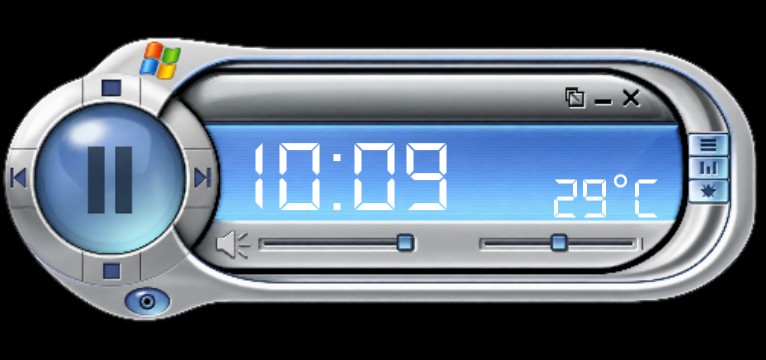 Frutiger aero media player widget