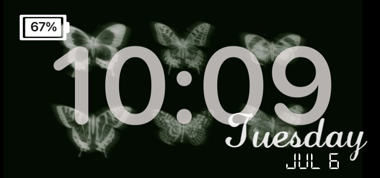 Black butterfly clock  