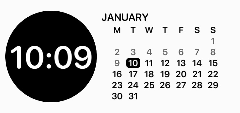 black calendar 