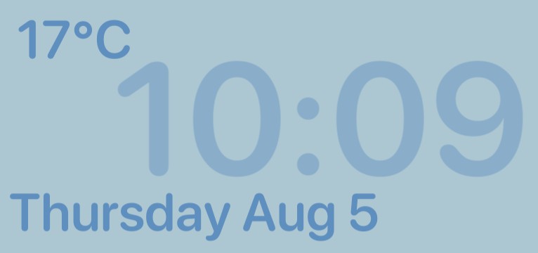 Blue Time/Date/Weather widget