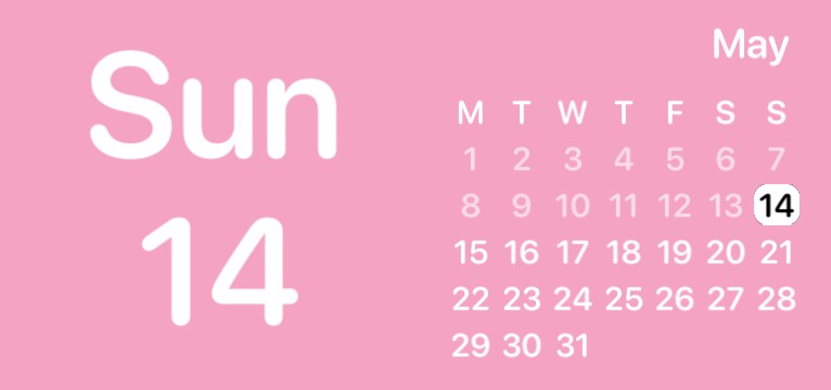 calendar pink cute widget