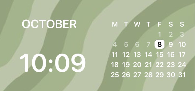 Sage green calendar