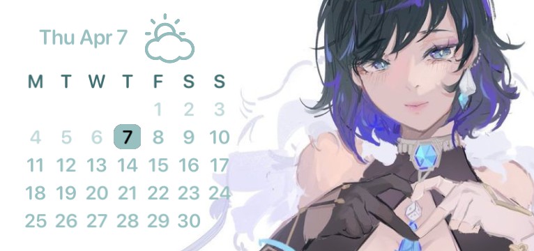 yelan calendar widget