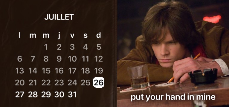 sam winchester with calendar Copy