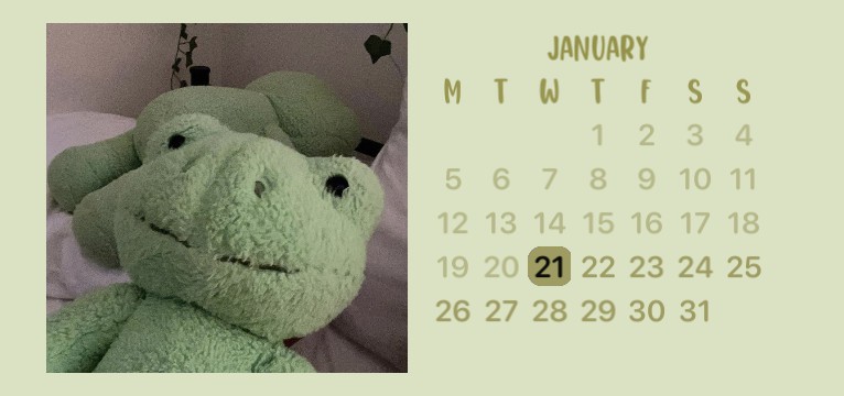 Green mint color calendar Froggy 