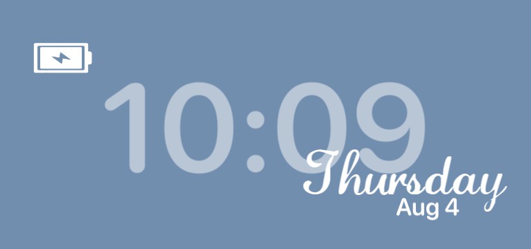 ios clock style blue denim