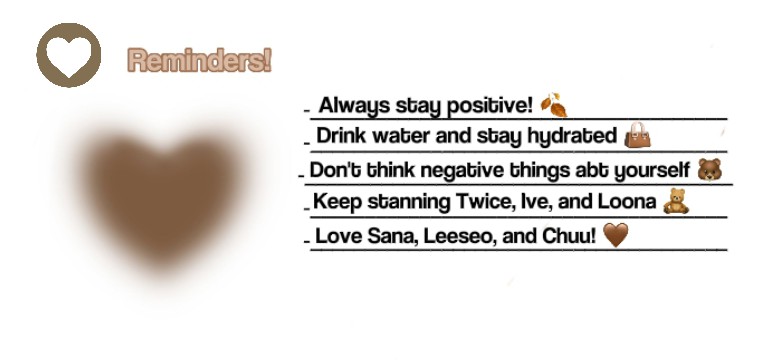 Brown themed reminder