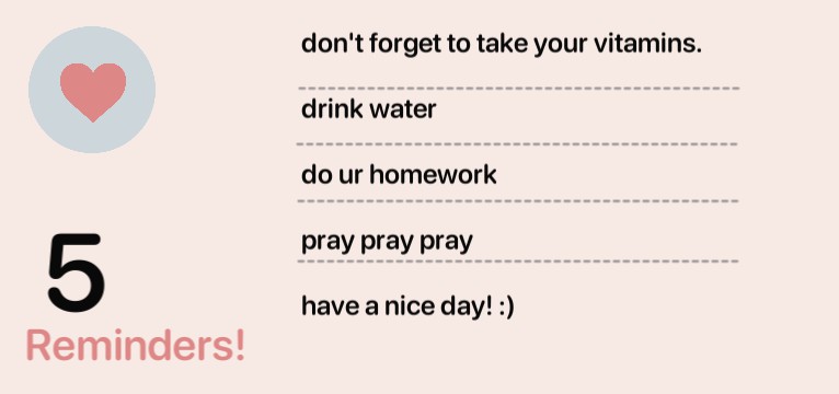 Reminders 