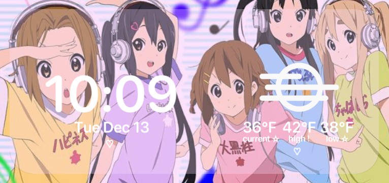 K-on time n weather + date widget